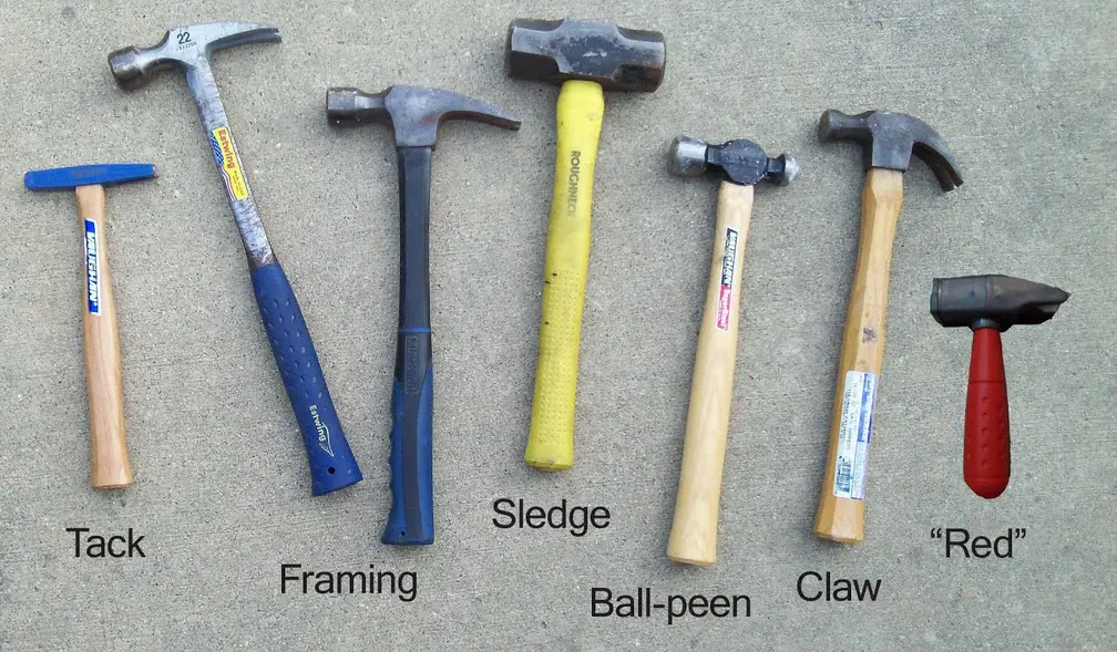 different types of hammers