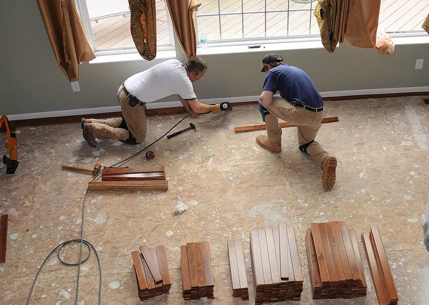 home renovation with hardwood floor