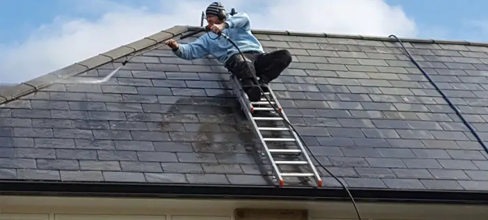 Find leaks by spraying the roof