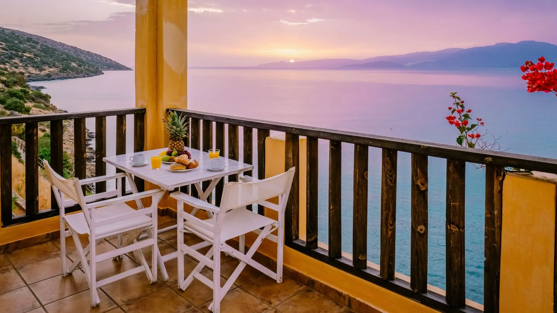 Sunset Balcony Apartment Balcony Greece Condo