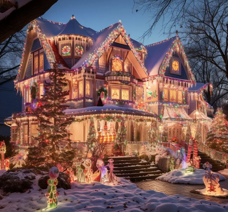 Christmas house design with thousands of lights